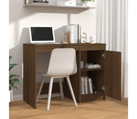 vidaXL Bureau Ch&ecirc;ne marron 100x50x76 cm Bois d'ing&eacute;nierie