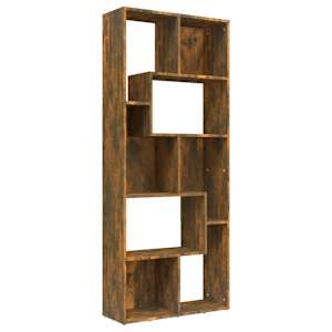 vidaXL raamatukapp, suitsutatud tamm, 67 x 24 x 161 cm, tehispuit