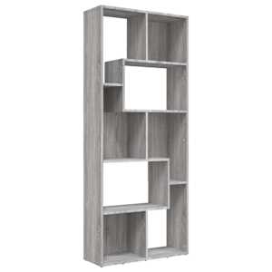 vidaXL raamatukapp, hall Sonoma tamm, 67 x 24 x 161 cm, tehispuit