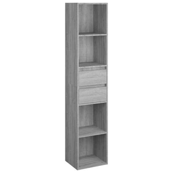 vidaXL raamatukapp, hall Sonoma tamm, 36 x 30 x 171 cm, tehispuit