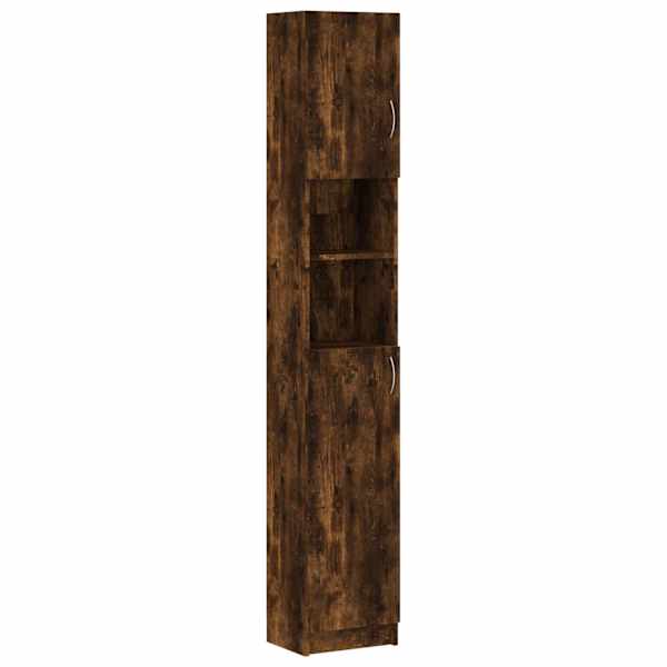 vidaXL vannitoakapp, suitsutatud tamm, 32 x 25,5 x 190 cm, tehispuit