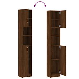 Koupelnová skříňka hnědý dub 32x25,5x190 cm kompozitní dřevo - obrázek 9