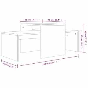 Sada konferenčních stolků hnědý dub 100 x 48 x 40 cm kompozit - obrázek 7