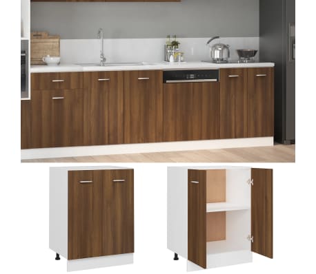 vidaXL &ldquo;Lyon&rdquo; barna t&ouml;lgy sz&iacute;nű szerelt fa als&oacute; szekr&eacute;ny