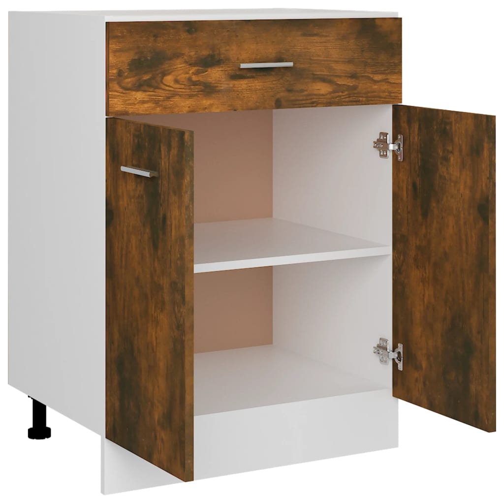 Drawer Bottom Cabinet Smoked Oak 60x46x81.5 Cm Engineered Wood VidaXL 16 width=274