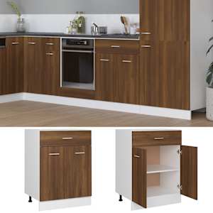 vidaXL Drawer Bottom Cabinet Lyon Brown Oak 60x46x81.5 cm Engineered Wood