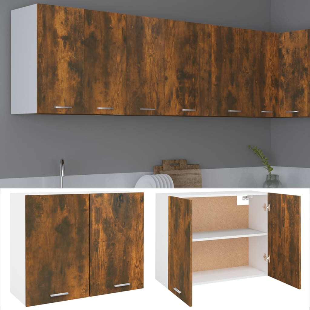 

vidaXL Wandkast hangend 80x31x60 cm bewerkt hout gerookt eikenkleurig