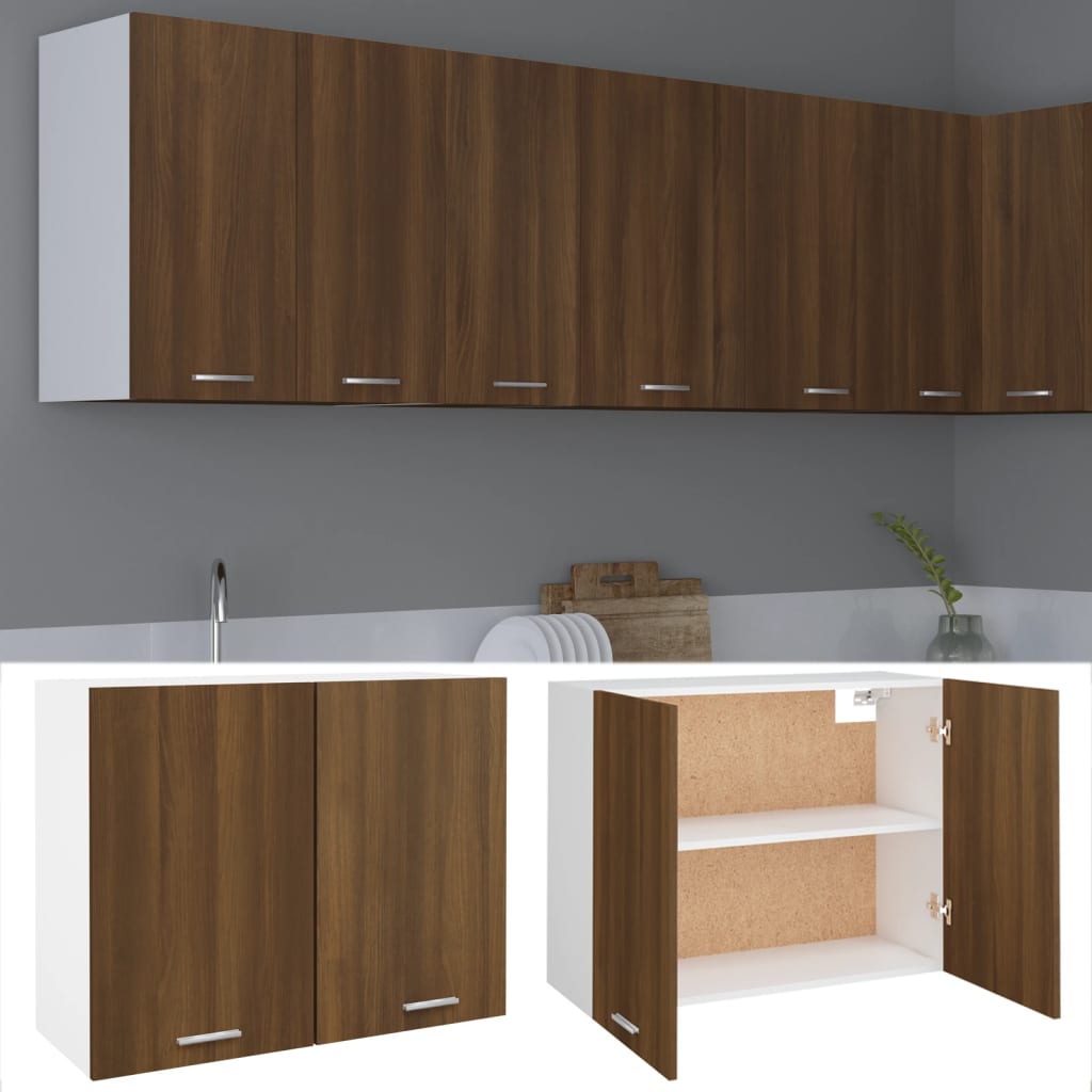 

vidaXL Wandkast hangend 80x31x60 cm bewerkt hout bruineikenkleurig