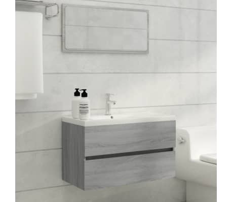 vidaXL Sink Cabinet Grey Sonoma 80x38.5x45 cm Engineered Wood