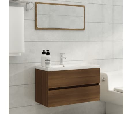 vidaXL Dulap chiuvetă, stejar maro, 80x38,5x45 cm, lemn prelucrat