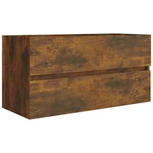 Umyvadlová skříňka kouřový dub 90x38,5x45 cm kompozitní dřevo - obrázek 2