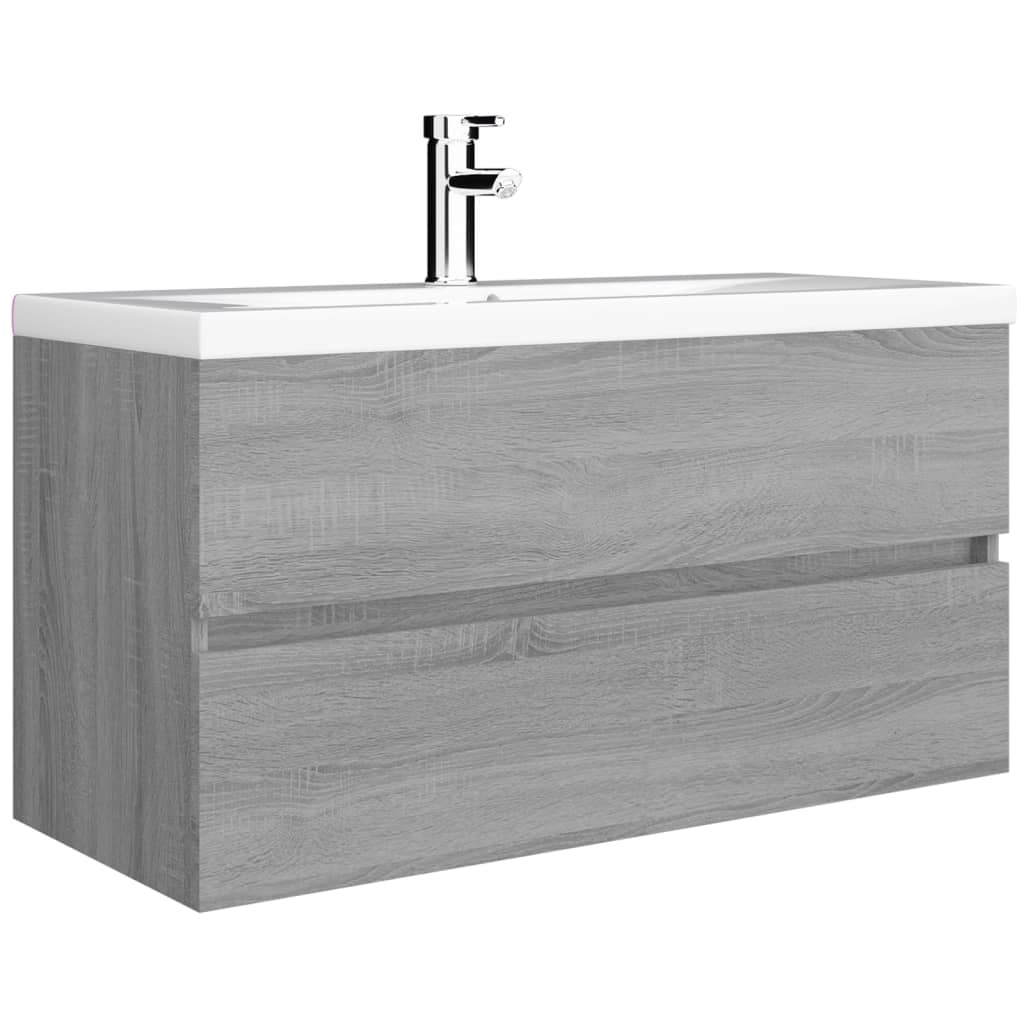 Mobile Sottolavabo Grigio Sonoma 90x38,5x45cm Legno Multistrato VidaXL 13 width=274