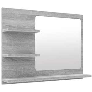 Koupelnové zrcadlo šedé sonoma 60x10,5x45 cm kompozitní dřevo - obrázek 2