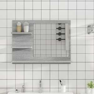Koupelnové zrcadlo šedé sonoma 60x10,5x45 cm kompozitní dřevo - obrázek 1