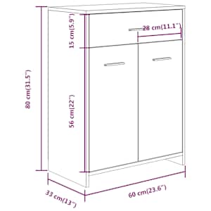 Koupelnová skříňka kouřový dub 60 x 33 x 80 cm kompozitní dřevo - obrázek 9