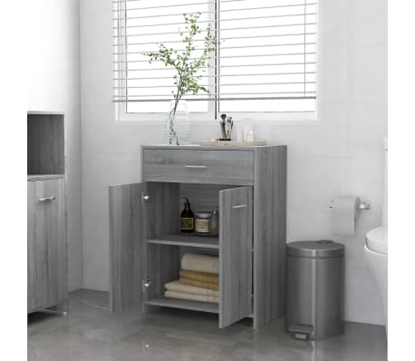 vidaXL Koupelnová skříňka šedá sonoma 60 x 33 x 80 cm kompozitní dřevo