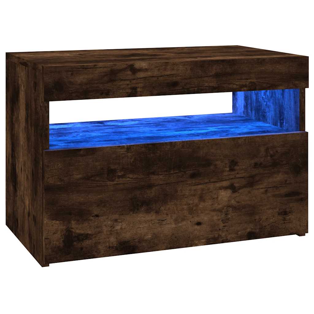 vidaXL TV skříňka s LED osvětlením kouřový dub 60 x 35 x 40 cm