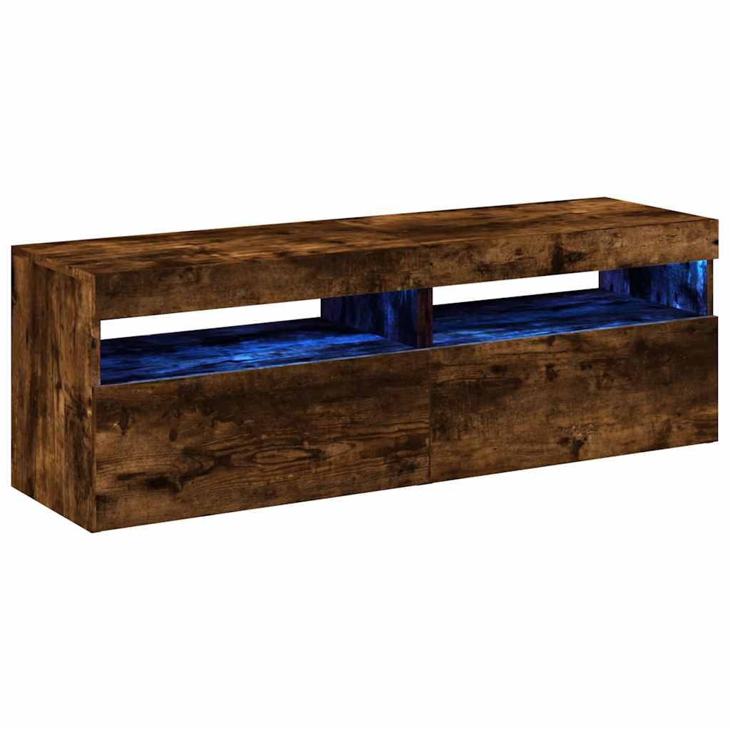 vidaXL Tv-meubels 2 st met LED-verlichting 60x35x40 cm gerookt eiken afbeelding
