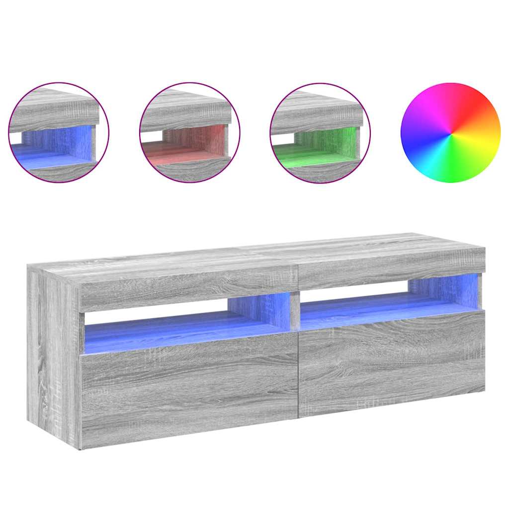 vidaXL TV skříňky s LED osvětlením 2 ks šedé sonoma 60 x 35 x 40 cm