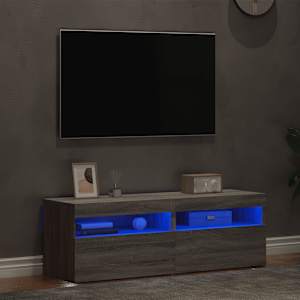 TV omarica 2 kosa z LED lučkami siva sonoma 60x35x40 cm