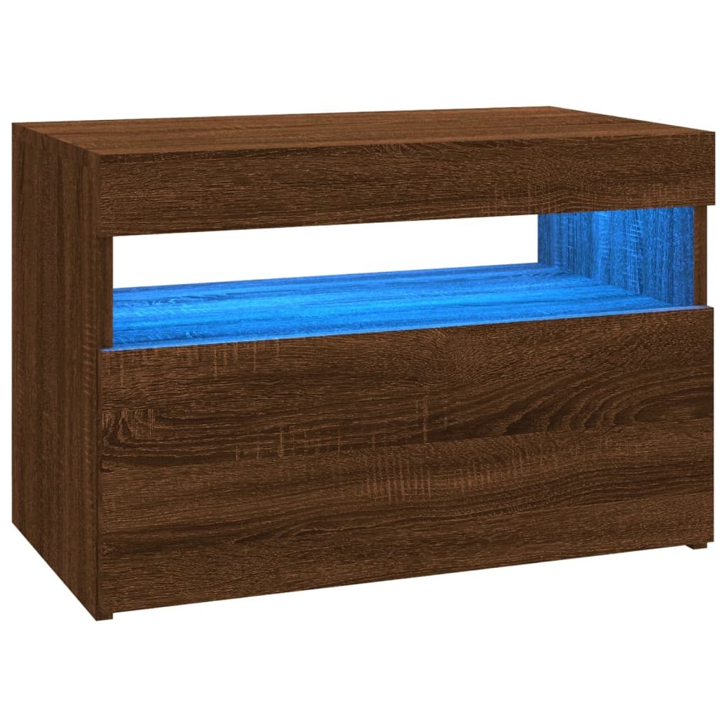 vidaXL TV skříňka s LED osvětlením hnědý dub 60 x 35 x 40 cm