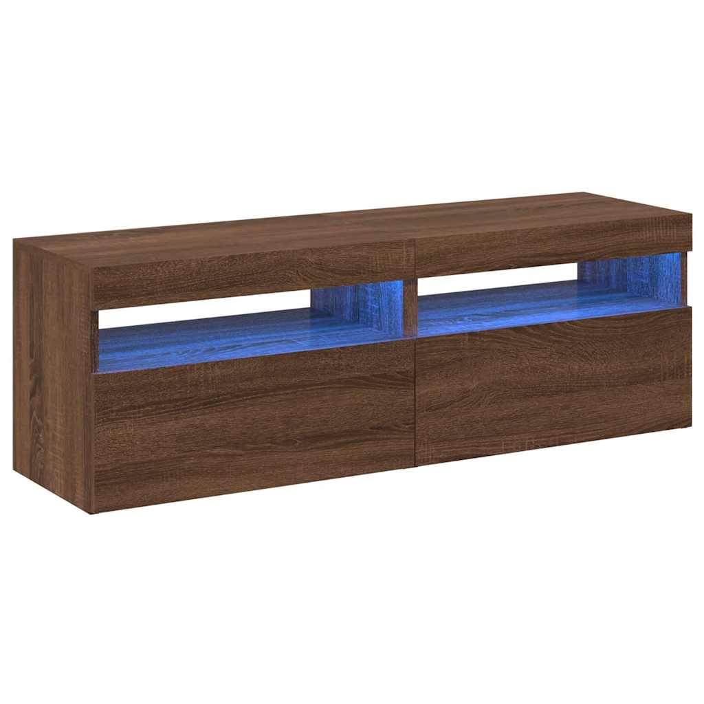 vidaXL TV skříňky s LED osvětlením 2 ks hnědý dub 60 x 35 x 40 cm
