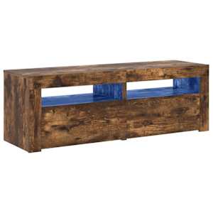 vidaXL telerialus LED-tuledega, suitsutatud tamm, 120 x 35 x 40 cm