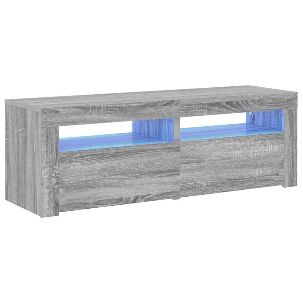 vidaXL TV skříňka s LED osvětlením šedá sonoma 120 x 35 x 40 cm
