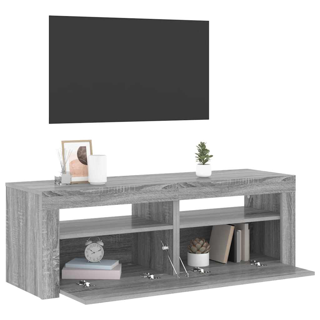 vidaXL Tv-meubel met LED-verlichting 120x35x40 cm grijs sonoma eiken afbeelding