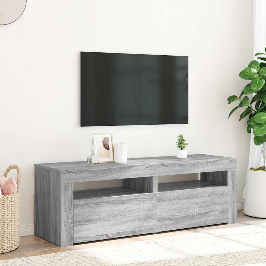 vidaXL Szafka pod TV z LED, szary db sonoma, 120x35x40 cm