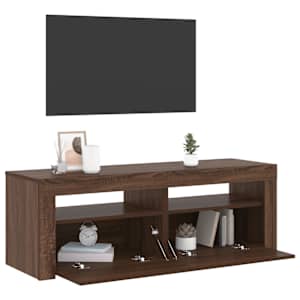 vidaXL Meuble TV avec lumi&egrave;res LED ch&ecirc;ne marron 120x35x40 cm