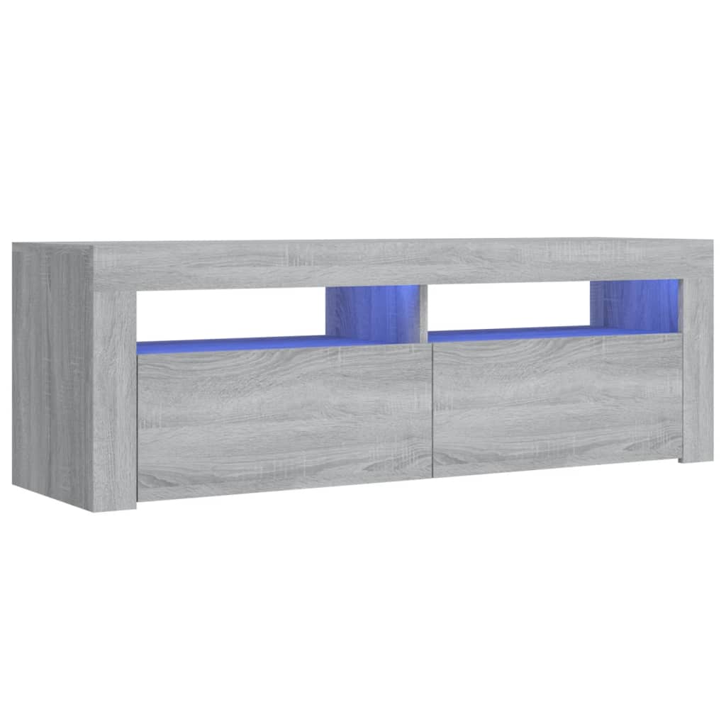 vidaXL TV skříňka s LED osvětlením šedá sonoma 120 x 35 x 40 cm