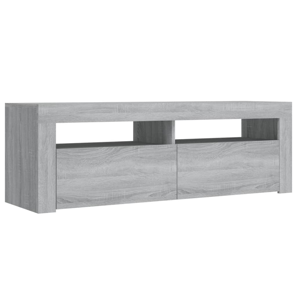 vidaXL szürke sonoma színű TV-szekrény LED-lámpákkal 120 x 35 x 40 cm