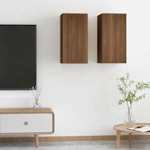 TV skříňky 2 ks hnědý dub 30,5 x 30 x 60 cm kompozitní dřevo - obrázek 1
