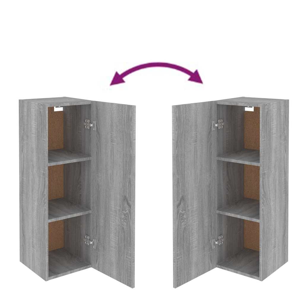 Meuble TV Sonoma Gris 30,5x30x90 cm Bois d'Ingénierie Armoire Basse