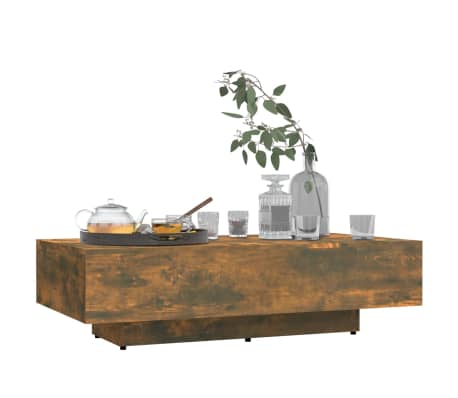 vidaXL Table basse ch&ecirc;ne fum&eacute; 100x49,5x31 cm bois d'ing&eacute;nierie
