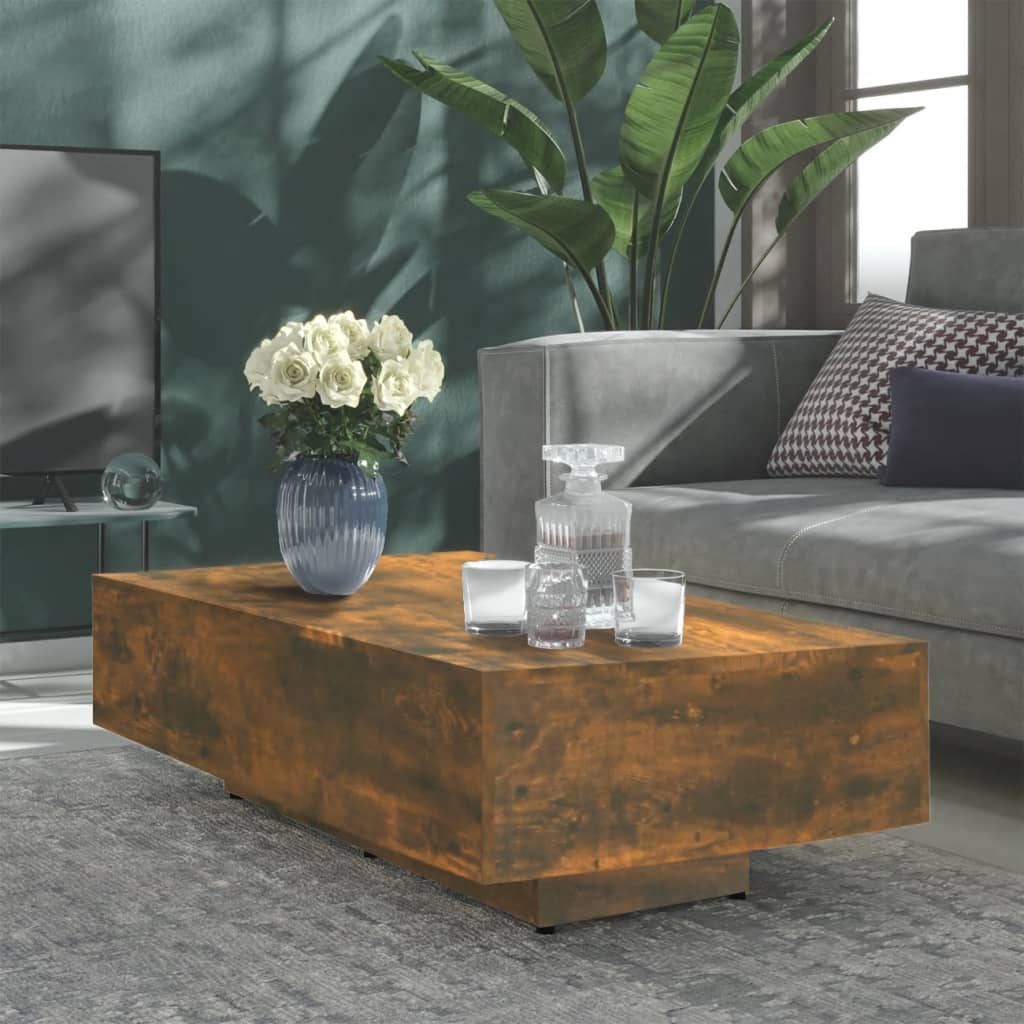 vidaXL Măsuță de cafea, stejar fumuriu, 115x60x31 cm, lemn prelucrat 115x60x31 imagine noua