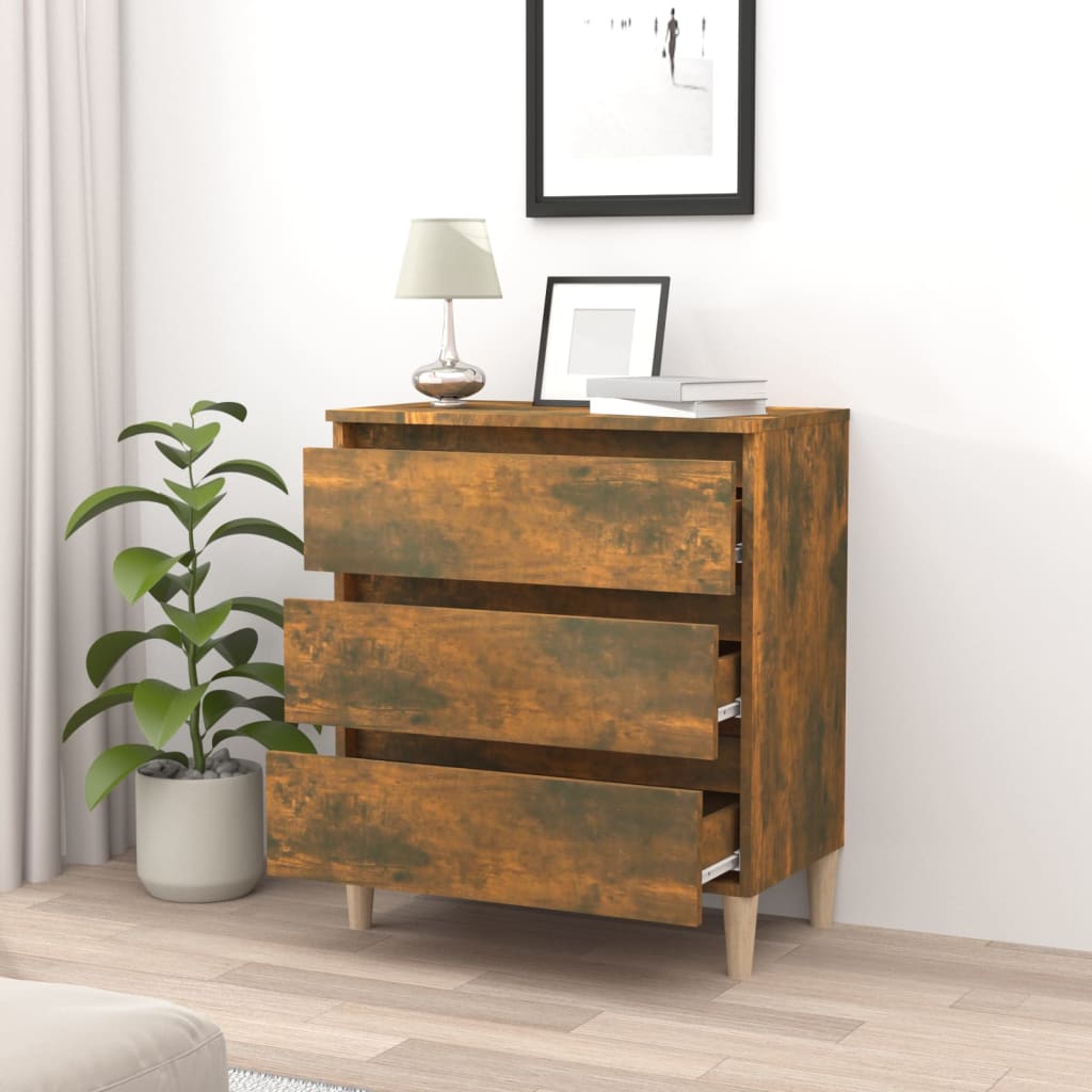 vidaXL Dressoir 60x35x69 cm bewerkt hout gerookt eikenkleurig afbeelding