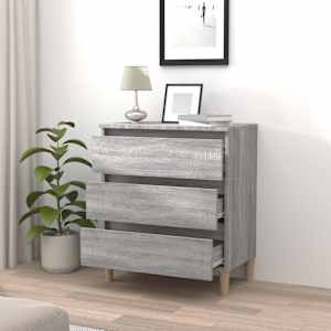 vidaXL &Scaron;oninė spintelė, pilkos ąžuolo spalvos, 60x35x69cm, mediena