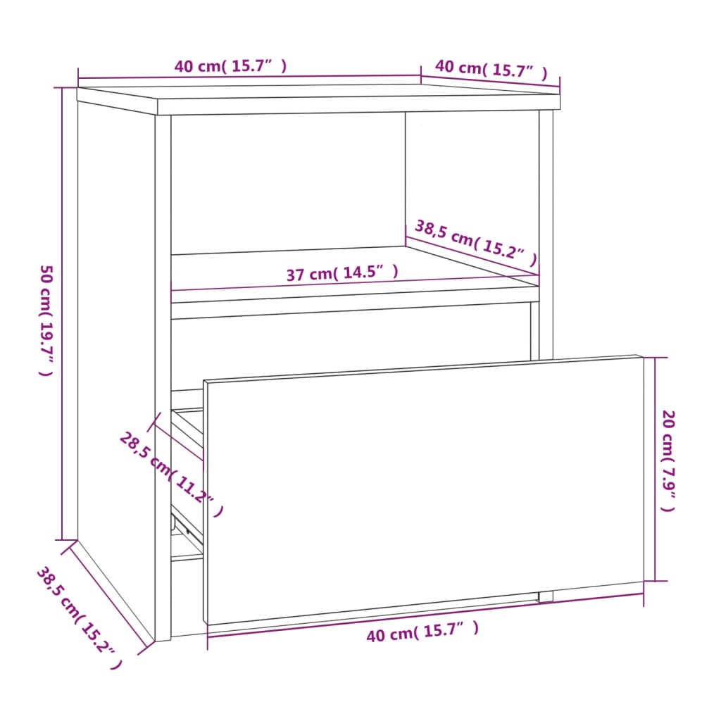Noptiera vidaXL, gri sonoma, 40x40x50 cm, lemn prelucrat 2 8720286955796 g en hd 6