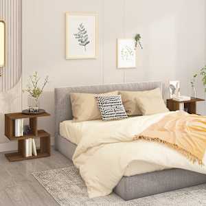 Nočna omarica 2 kosa rjavi hrast 50x30x51,5 cm konstruiran les