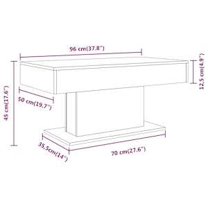 Konferenční stolek kouřový dub 96 x 50 x 45 cm kompozitní dřevo - obrázek 7