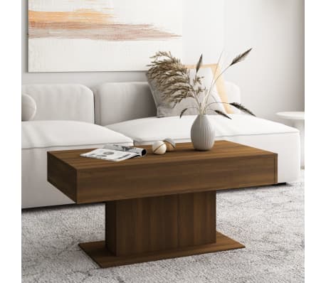 vidaXL Coffee Table Brown Oak Engineered Wood 37.8 x 19.7 x 17.7 in