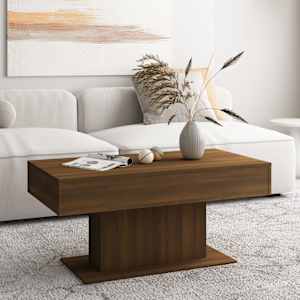 vidaXL Coffee Table Brown Oak Engineered Wood 37.8 x 19.7 x 17.7 in