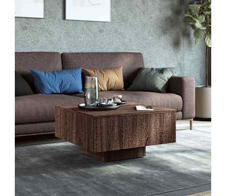 vidaXL Salongbord brun eik 60x60x31,5 cm konstruert tre