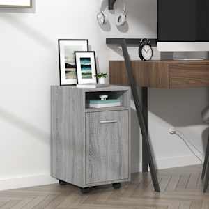 Stranska omarica s kolesi siva sonoma 33x38x60cm konstr. les