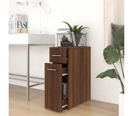 vidaXL Apothekerskast 20x45,5x60 cm bewerkt hout bruin eikenkleur
