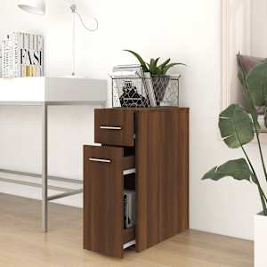 vidaXL Apothekerskast 20x45,5x60 cm bewerkt hout bruin eikenkleur