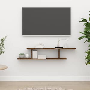 Nástěnná TV police kouřový dub 125x18x23 cm kompozitní dřevo - obrázek 1