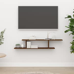 Nástěnná TV police hnědý dub 125 x 18 x 23 cm kompozitní dřevo - obrázek 1